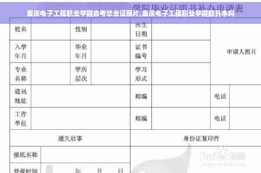 重庆电子工程职业学院自考毕业证图片,重庆电子工程职业学院能升本吗