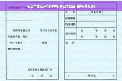 初三毕业证可以补办吧(初三毕业证可以补办吧嘛)