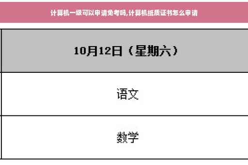 计算机一级可以申请免考吗,计算机纸质证书怎么申请