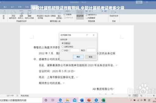 学校计算机初级证书有用吗,中职计算机考证考多少级