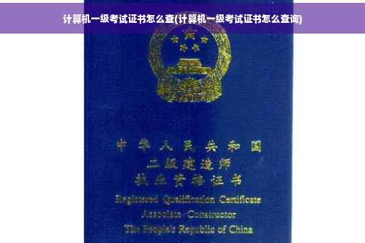 计算机一级考试证书怎么查(计算机一级考试证书怎么查询)