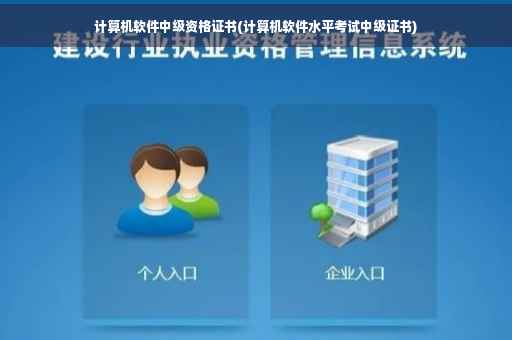 计算机软件中级资格证书(计算机软件水平考试中级证书)