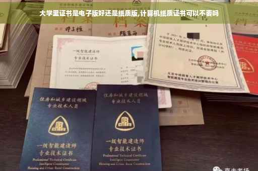 大学里证书是电子版好还是纸质版,计算机纸质证书可以不要吗