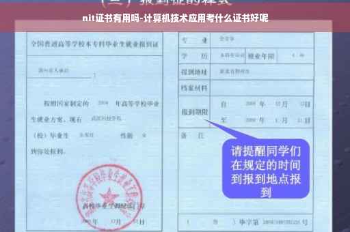 nit证书有用吗-计算机技术应用考什么证书好呢
