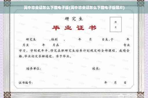高中毕业证怎么下载电子版(高中毕业证怎么下载电子版图片)