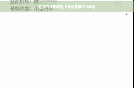 初级会计证全称,会计计算机证书全称