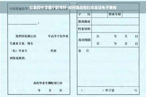 红星和中华哪个职专好-如何查技校的毕业证电子表格