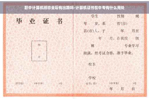职中计算机班毕业后有出路吗-计算机证书在中专有什么用处