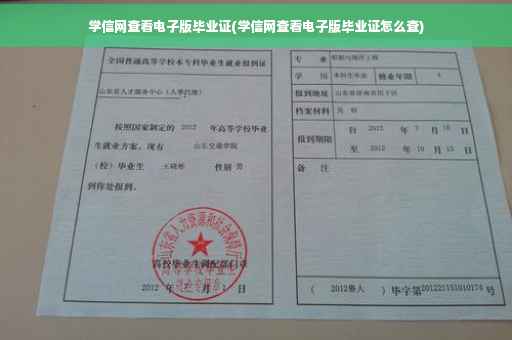 学信网查看电子版毕业证(学信网查看电子版毕业证怎么查)
