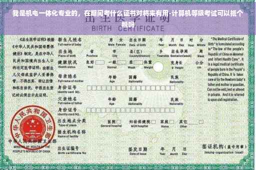 我是机电一体化专业的，在期间考什么证书对将来有用-计算机等级考试可以抵个税吗