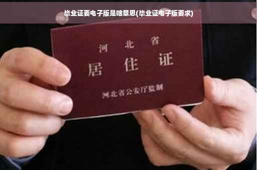 毕业证要电子版是啥意思(毕业证电子版要求) 毕业证要电子版是啥意思(毕业证电子版要求)