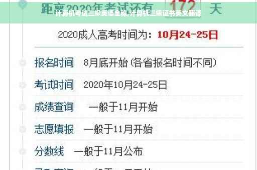 计算机考试三级英语全称,计算机三级证书英文翻译