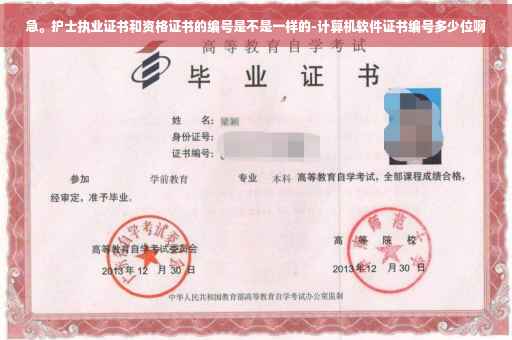 急。护士执业证书和资格证书的编号是不是一样的-计算机软件证书编号多少位啊