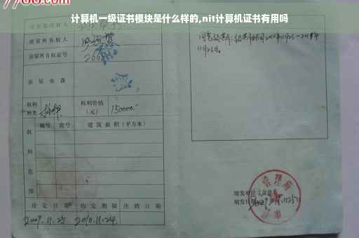 计算机一级证书模块是什么样的,nit计算机证书有用吗