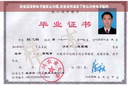 毕业证没有电子版怎么办理,毕业证书丢失了怎么办有电子版的