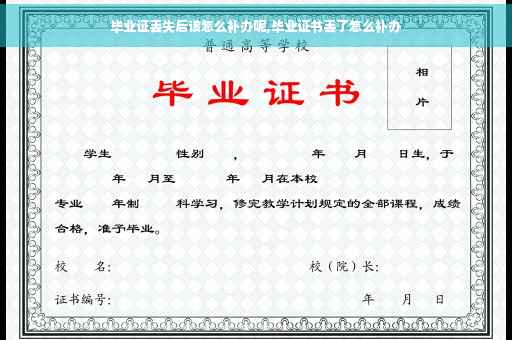 毕业证丢失后该怎么补办呢,毕业证书丢了怎么补办