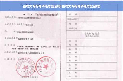 自考大专有电子版毕业证吗(自考大专有电子版毕业证吗)