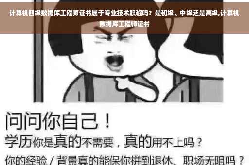 计算机四级数据库工程师证书属于专业技术职称吗？是初级、中级还是高级,计算机数据库工程师证书
