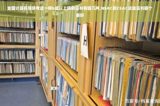 全国计算机等级考试一级b或以上级别证书有哪几种,NSAC和CEAC这些证书哪个更好
