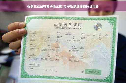 香港毕业证有电子版么嘛,电子版港珠澳通行证用法