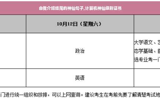 自我介绍结尾的神仙句子,计算机神仙级别证书