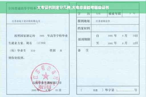 大专证书到底分几种,大专毕业能考哪些证书