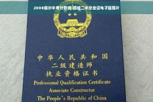 2008临沂中考分数线-郯城二中毕业证电子版图片