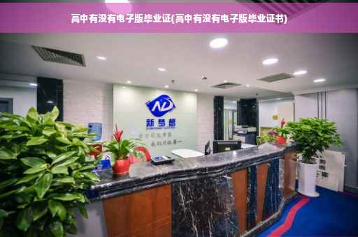 高中有没有电子版毕业证(高中有没有电子版毕业证书)
