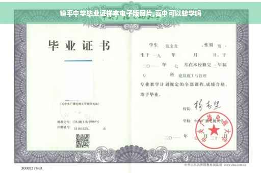 镇平中学毕业证样本电子版图片,高中可以转学吗