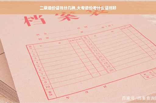 二级造价证书分几种,大专造价考什么证书好