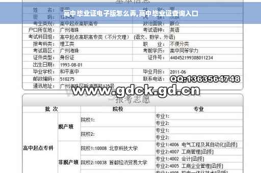 高中毕业证电子版怎么弄,高中毕业证查询入口