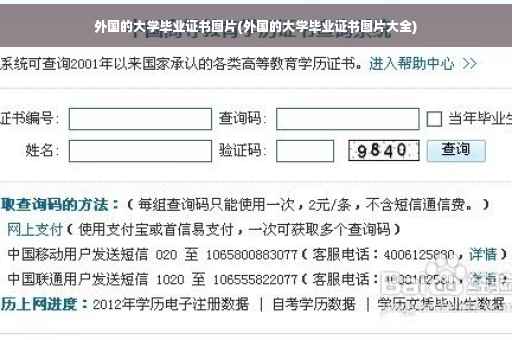 外国的大学毕业证书图片(外国的大学毕业证书图片大全)