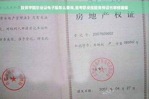 技师学院毕业证电子版怎么查询,报考职业技能资格证书审核哪些