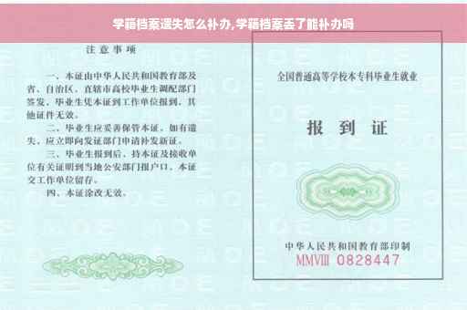 学籍档案遗失怎么补办,学籍档案丢了能补办吗