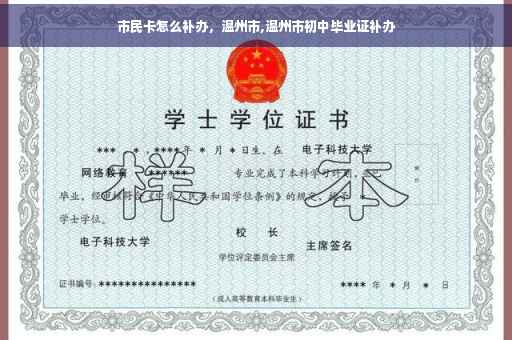 市民卡怎么补办，温州市,温州市初中毕业证补办