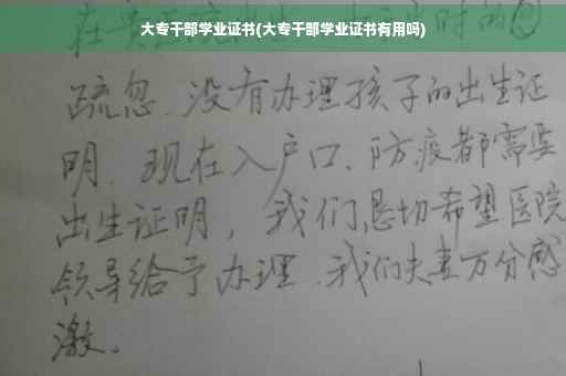 大专干部学业证书(大专干部学业证书有用吗)