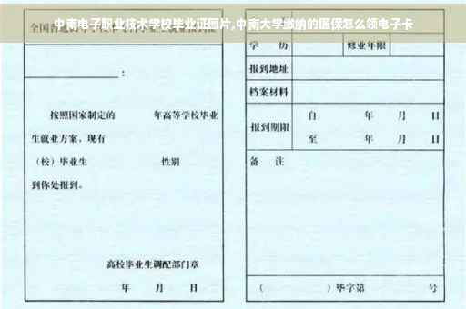 中南电子职业技术学校毕业证图片,中南大学缴纳的医保怎么领电子卡