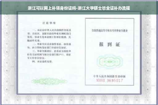 浙江可以网上补领身份证吗-浙江大学硕士毕业证补办流程