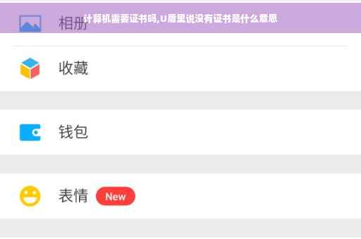 计算机需要证书吗,U盾里说没有证书是什么意思