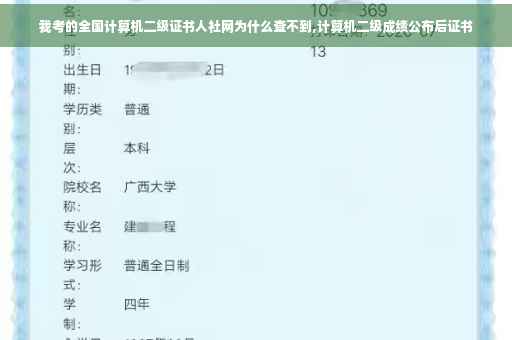 我考的全国计算机二级证书人社网为什么查不到,计算机二级成绩公布后证书