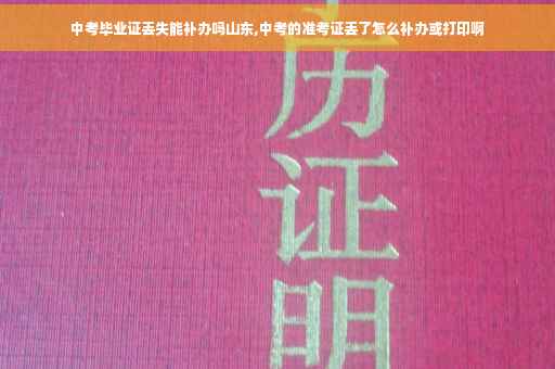 中考毕业证丢失能补办吗山东,中考的准考证丢了怎么补办或打印啊
