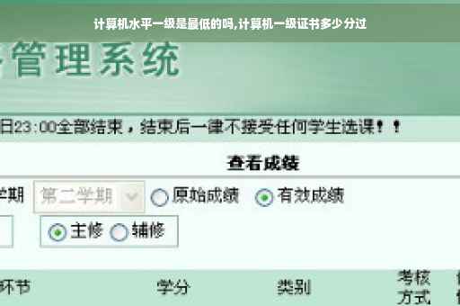 计算机水平一级是最低的吗,计算机一级证书多少分过