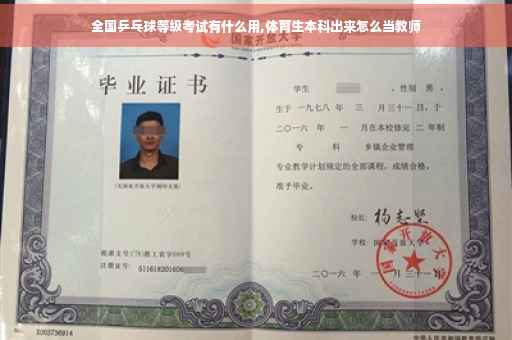 全国乒乓球等级考试有什么用,体育生本科出来怎么当教师