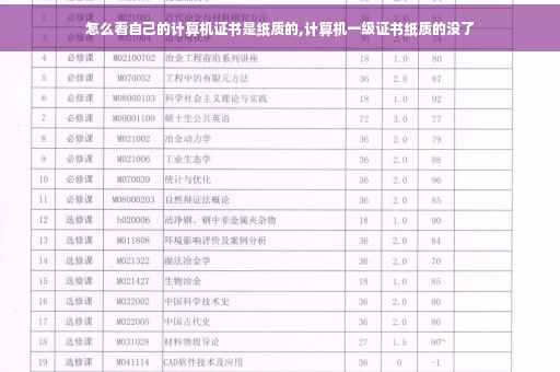 怎么看自己的计算机证书是纸质的,计算机一级证书纸质的没了