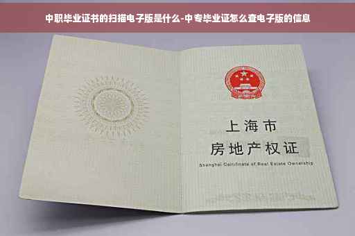 中职毕业证书的扫描电子版是什么-中专毕业证怎么查电子版的信息