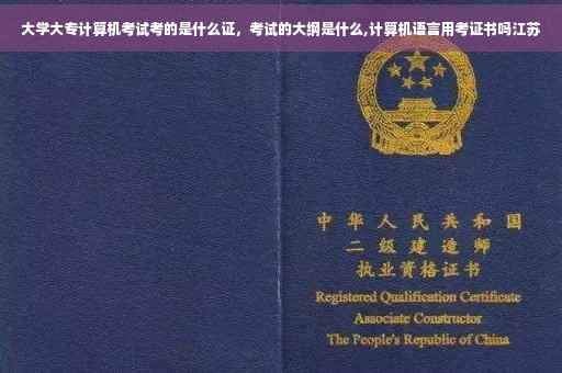 大学大专计算机考试考的是什么证，考试的大纲是什么,计算机语言用考证书吗江苏