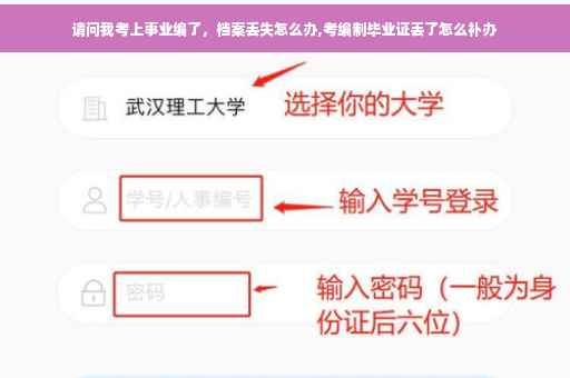 请问我考上事业编了，档案丢失怎么办,考编制毕业证丢了怎么补办