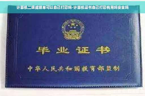 计算机二级成绩单可以自己打印吗-计算机证书自己打印有用吗安全吗