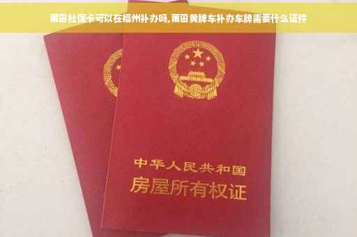 莆田社保卡可以在福州补办吗,莆田黄牌车补办车牌需要什么证件