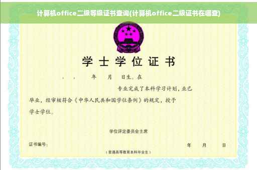 计算机office二级等级证书查询(计算机office二级证书在哪查)